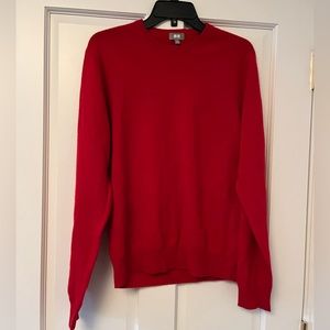 Uniqlo Red Cashmere Crew Neck Sweater